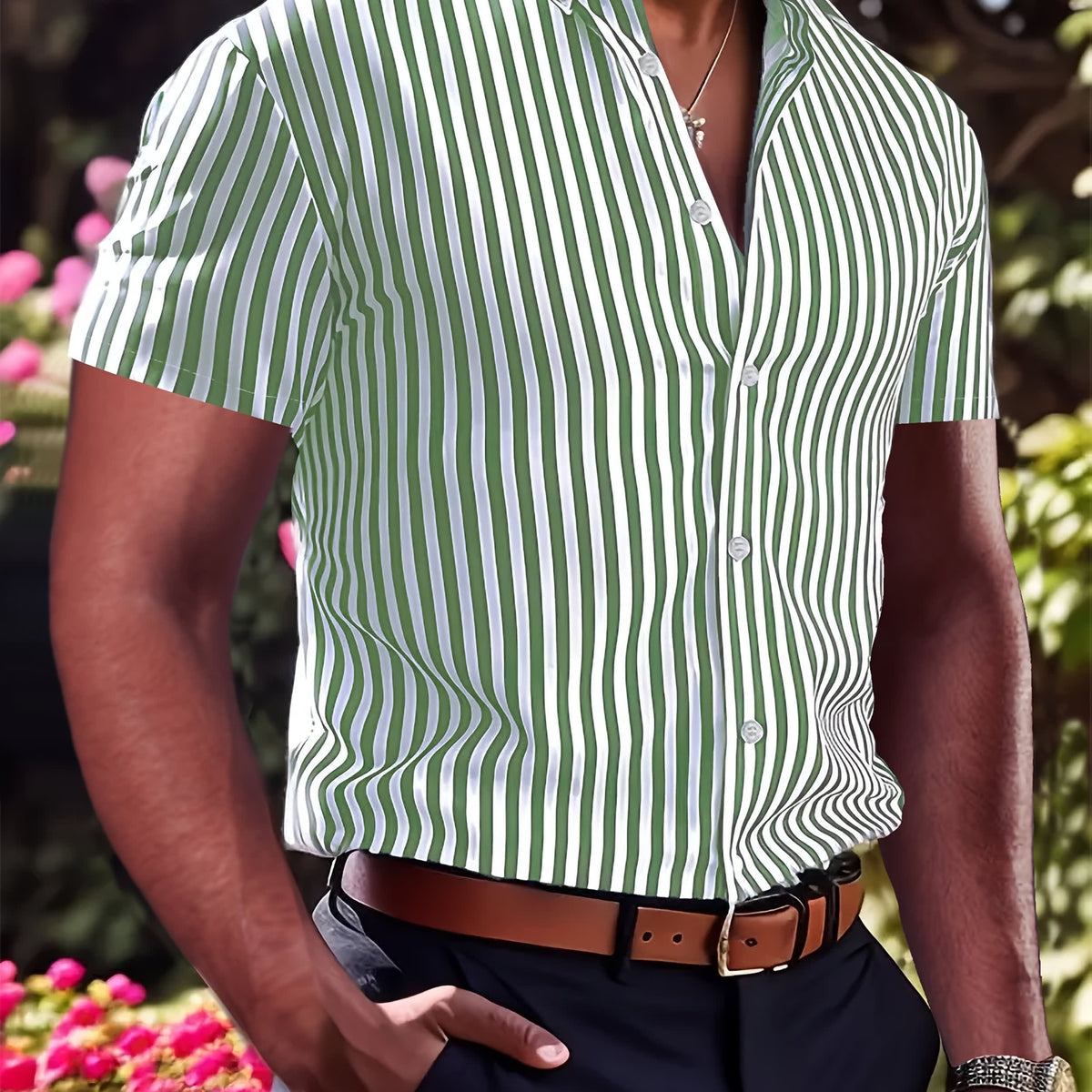 Massey Wide Stripe Short Sleeve Shirt