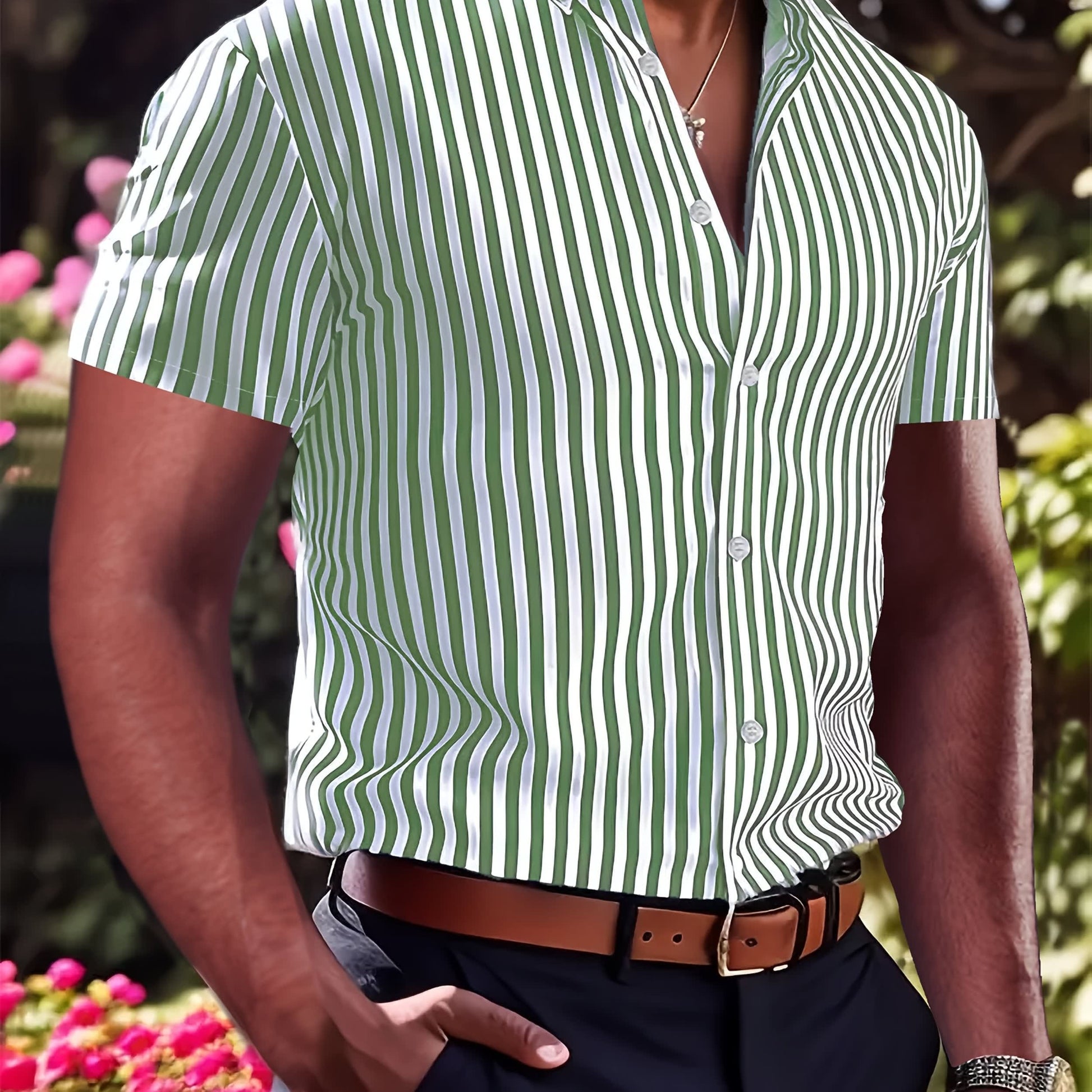 Massey Wide Stripe Short Sleeve Shirt_14