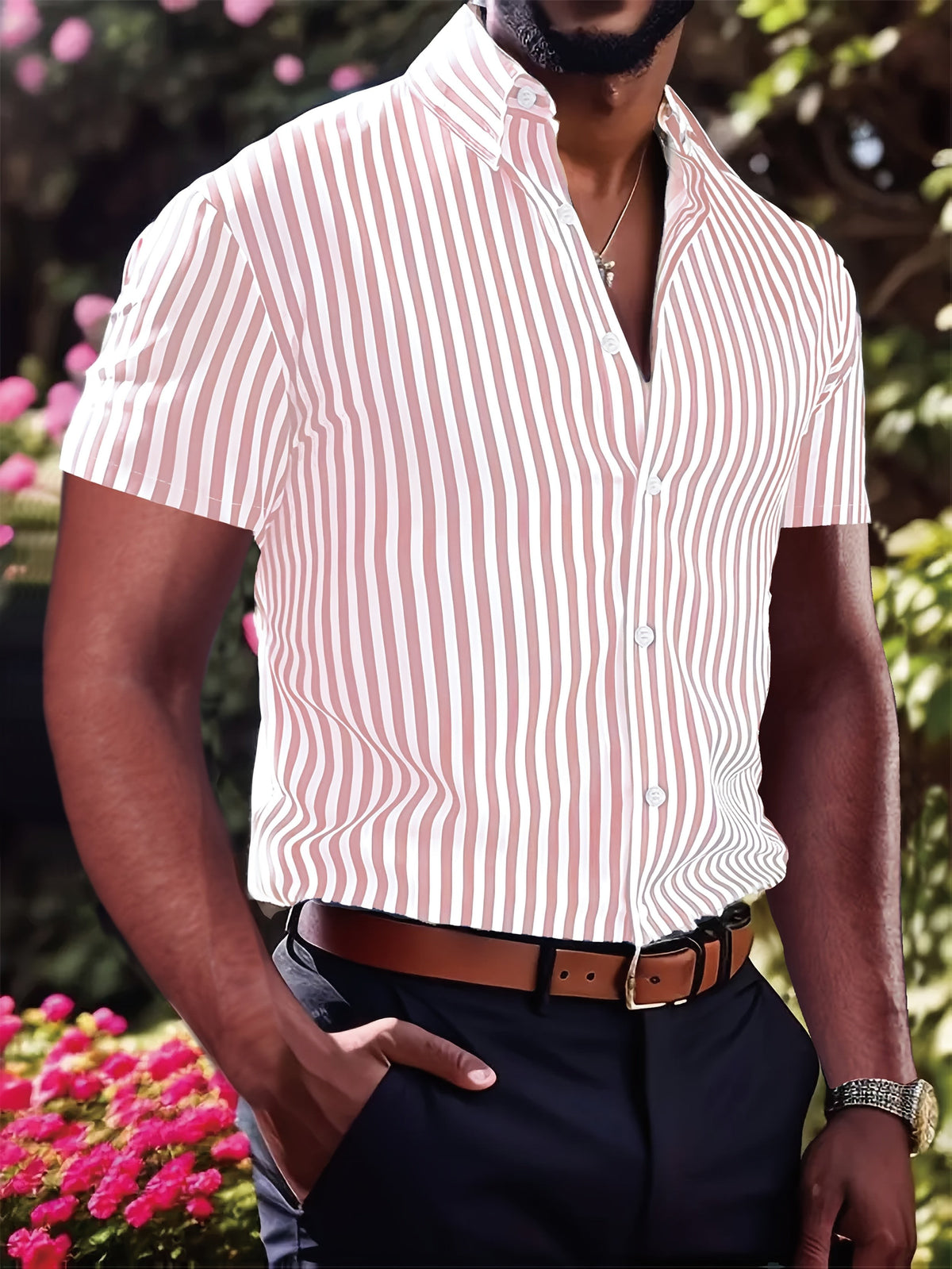 Massey Wide Stripe Short Sleeve Shirt