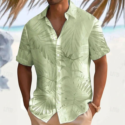 Thomas Tropical Leaf Print Short Sleeve Shirt_2