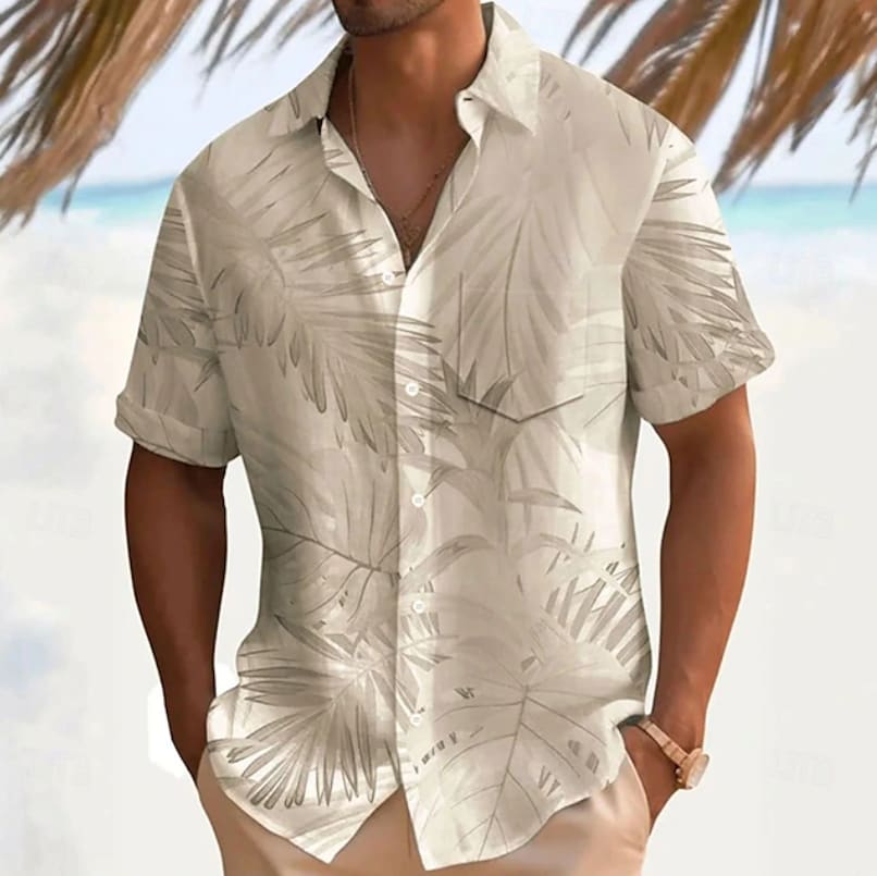 Thomas Tropical Leaf Print Short Sleeve Shirt_3