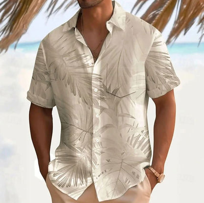 Thomas Tropical Leaf Print Short Sleeve Shirt_3