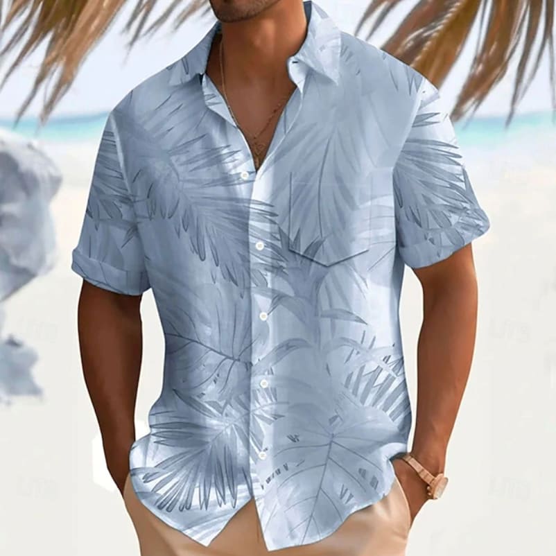 Thomas Tropical Leaf Print Short Sleeve Shirt_4