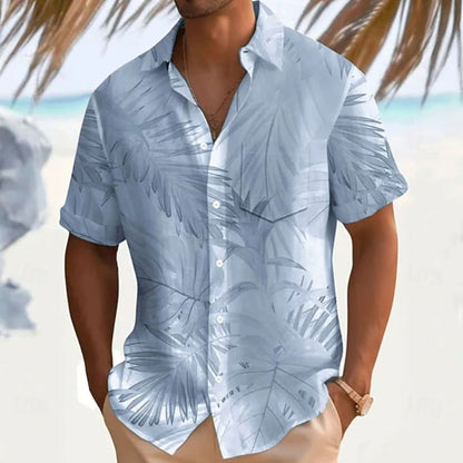 Thomas Tropical Leaf Print Short Sleeve Shirt_4