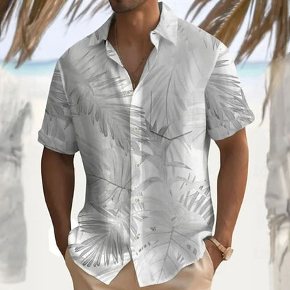 Thomas Tropical Leaf Print Short Sleeve Shirt_5