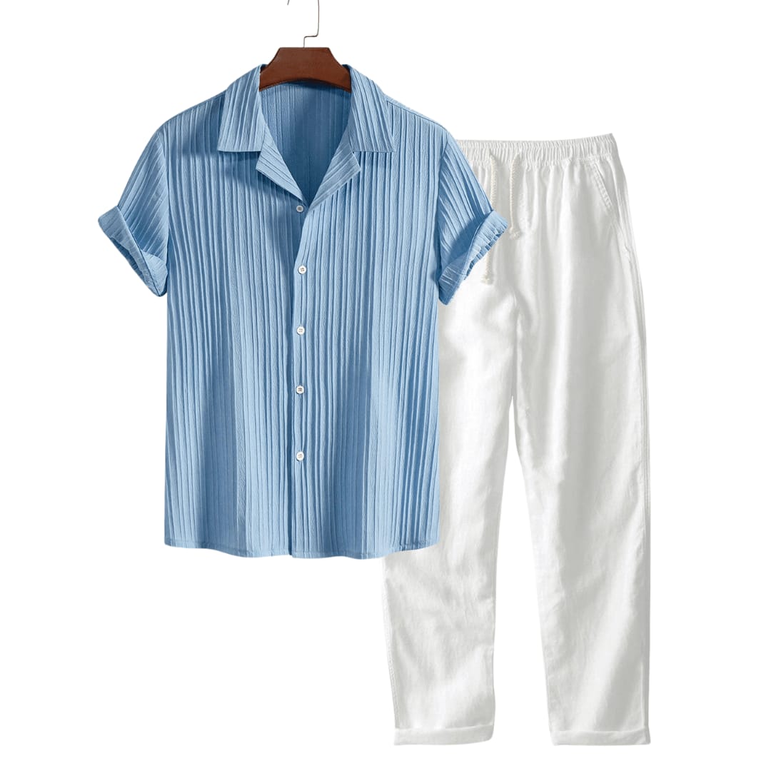 Addison Textured Linen Blend Two Piece Set_1