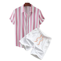 Jameson Wide Stripe Shirt and Swim Shorts Set