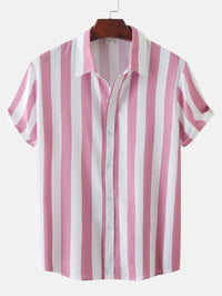 Jameson Wide Stripe Shirt and Swim Shorts Set
