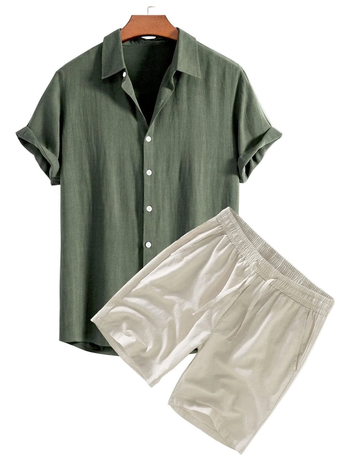 Crispin Linen Blend Camp Shirt and Shorts Set_1