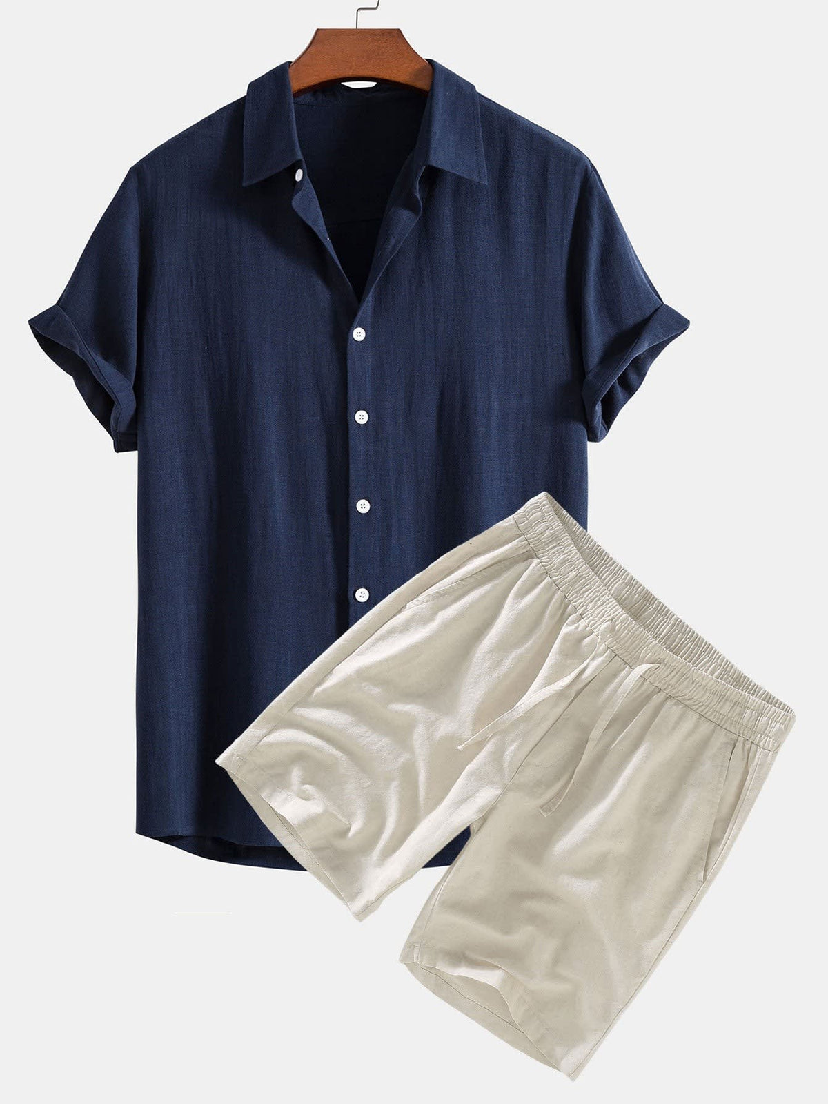 Crispin Linen Blend Camp Shirt and Shorts Set