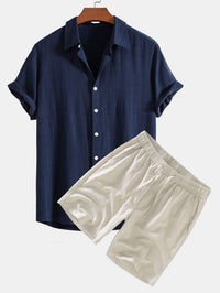 Crispin Linen Blend Camp Shirt and Shorts Set
