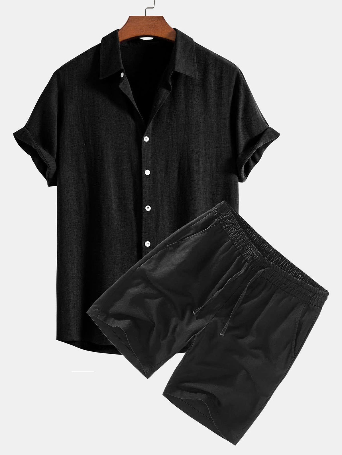 Crispin Linen Blend Camp Shirt and Shorts Set_6
