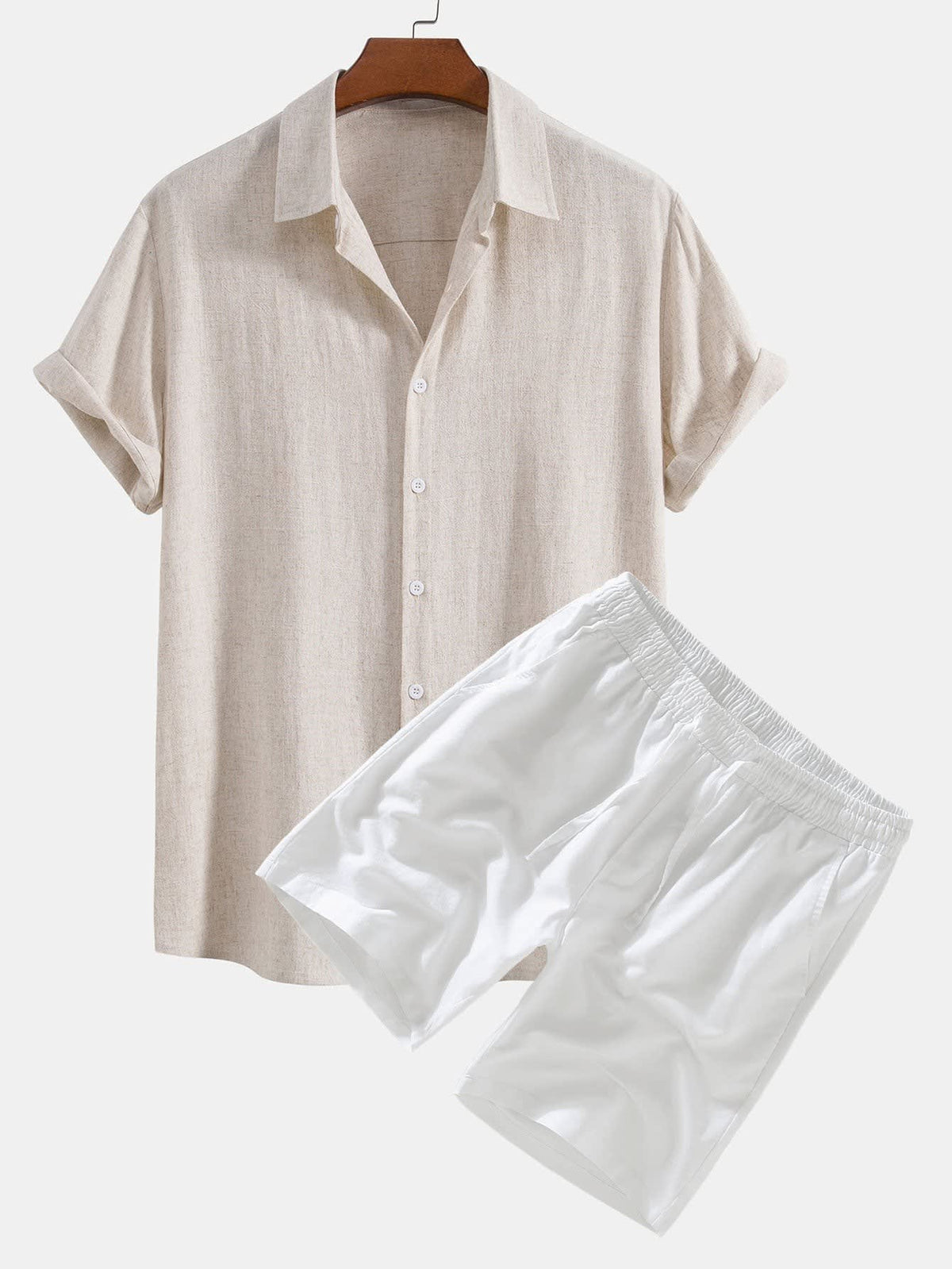 Crispin Linen Blend Camp Shirt and Shorts Set