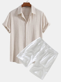 Crispin Linen Blend Camp Shirt and Shorts Set