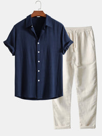 Jarrett Camp Collar Shirt and Linen Blend Trouser Set