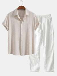 Jarrett Camp Collar Shirt and Linen Blend Trouser Set