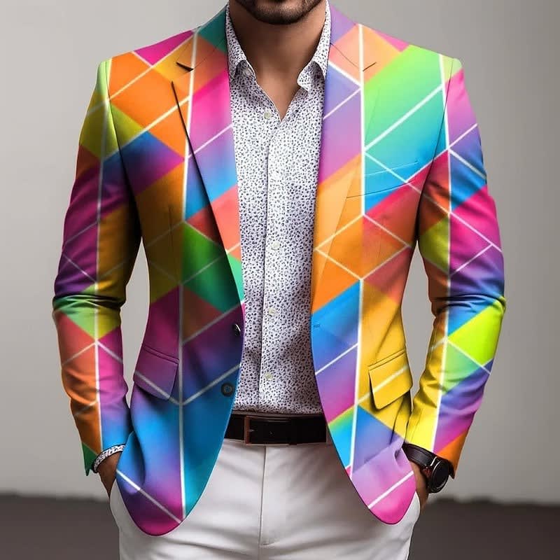 Devon Geometric Print Tailored Blazer_2