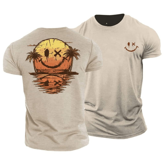 Blaine Sunset Print Crew Neck T-Shirt_1