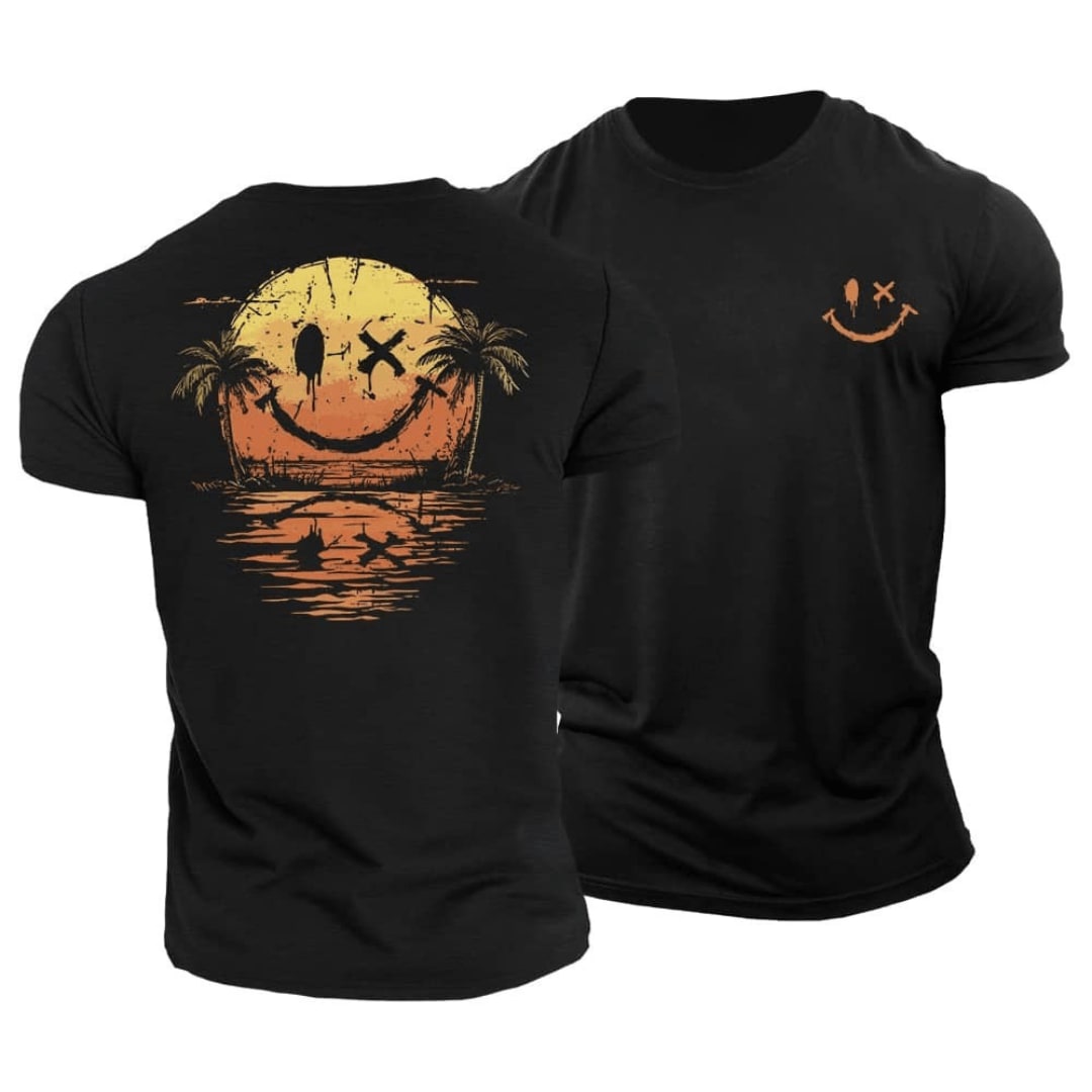 Blaine Sunset Print Crew Neck T-Shirt