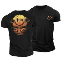 Blaine Sunset Print Crew Neck T-Shirt