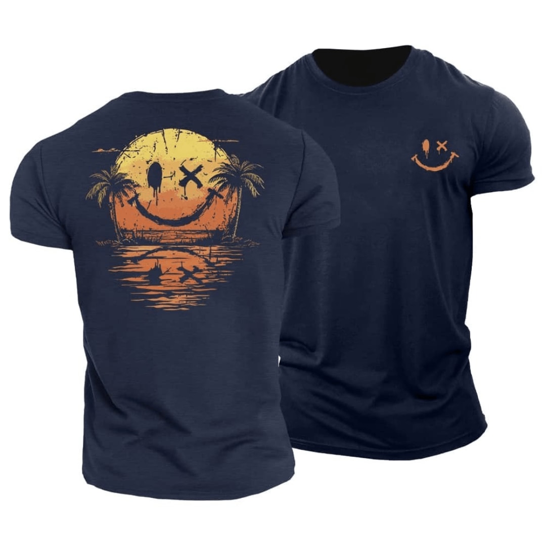 Blaine Sunset Print Crew Neck T-Shirt