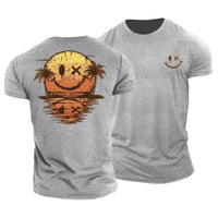 Blaine Sunset Print Crew Neck T-Shirt