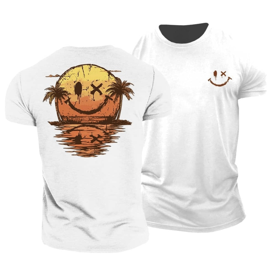Blaine Sunset Print Crew Neck T-Shirt