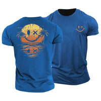 Blaine Sunset Print Crew Neck T-Shirt