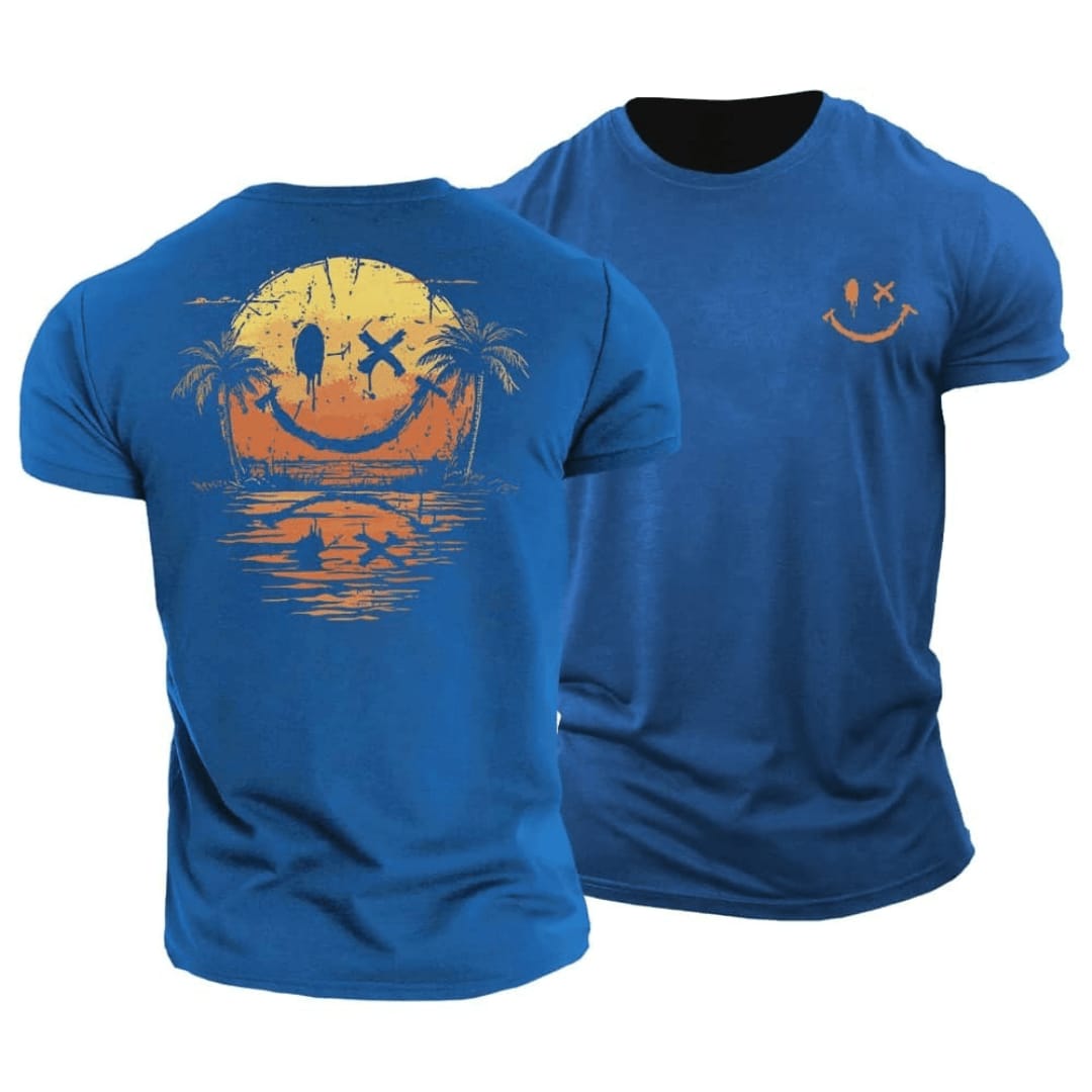 Blaine Sunset Print Crew Neck T-Shirt