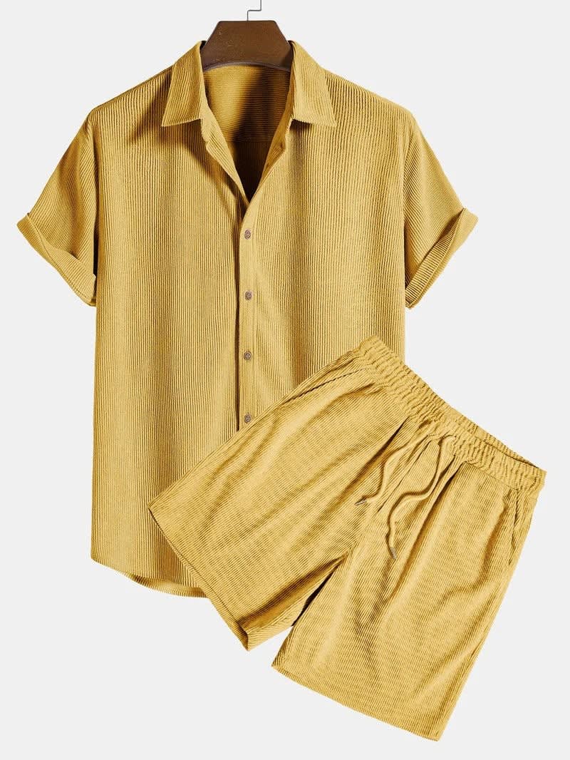 Freeman Corduroy Shirt and Shorts Set_24
