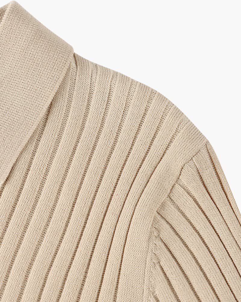 Grayson Ribbed Collared V Neck Polo_16