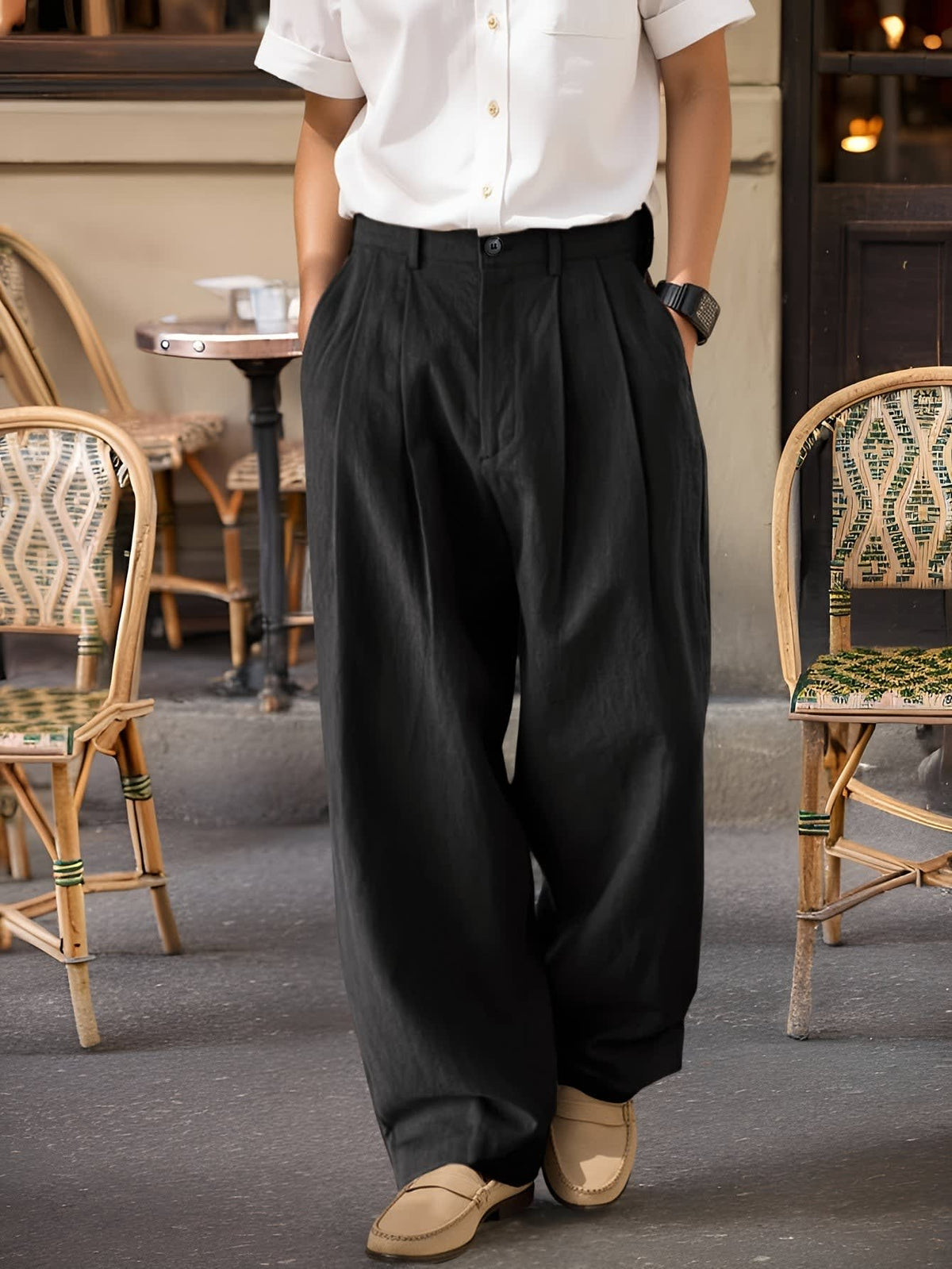 Maguire Pleated Wide Leg Trousers
