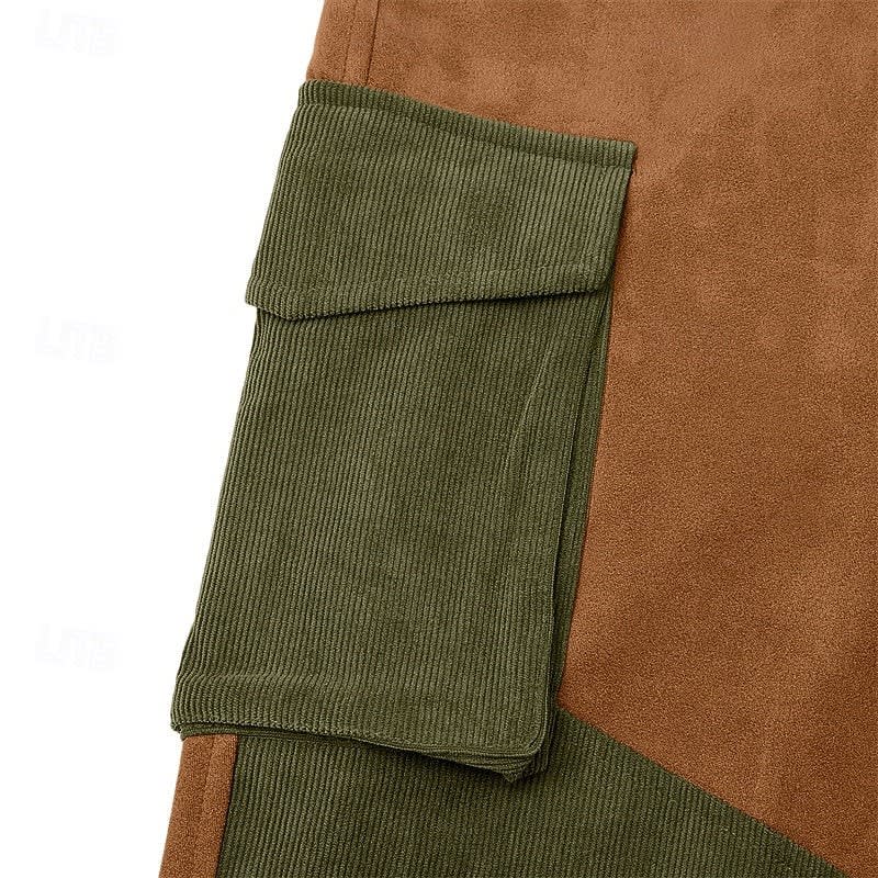 Armand Corduroy Panel Cargo Trousers_9
