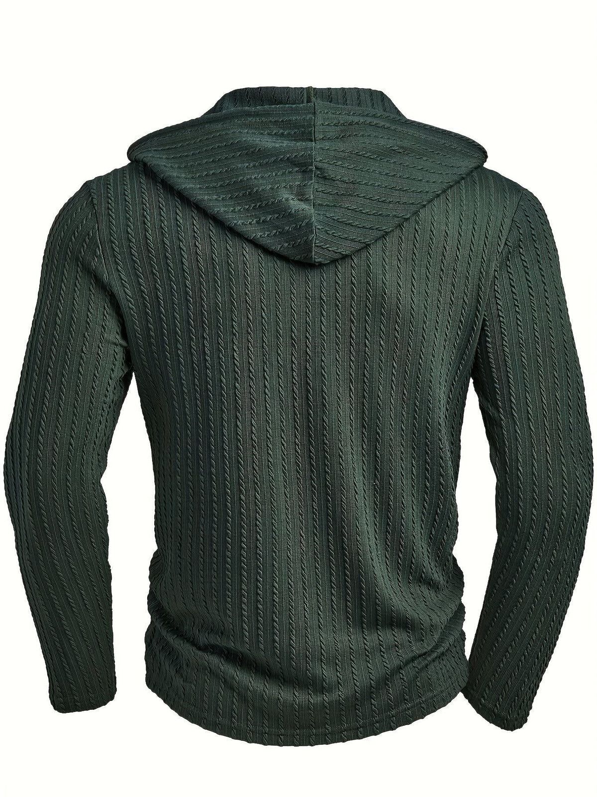 Jonty Textured Knit Hooded Henley Shirt