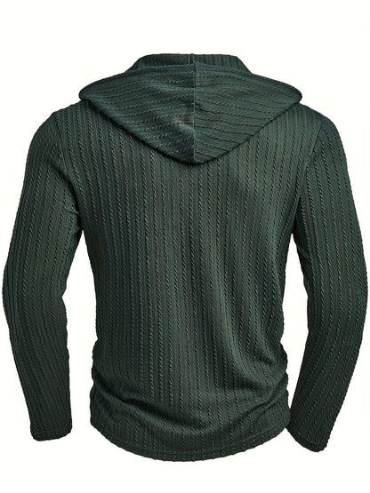 Jonty Textured Knit Hooded Henley Shirt_3