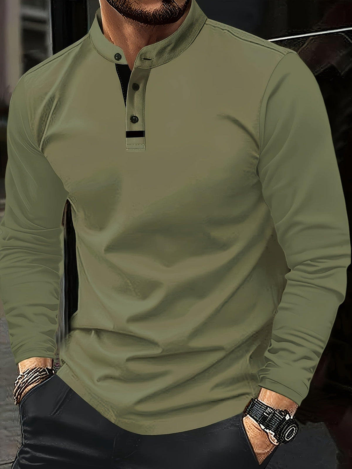 Harding Marl Jersey Long Sleeve Henley