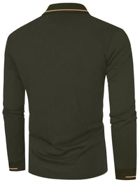 Hanson Contrast Placket Long Sleeve Polo