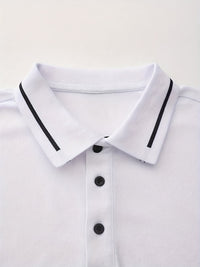 Hanson Contrast Placket Long Sleeve Polo