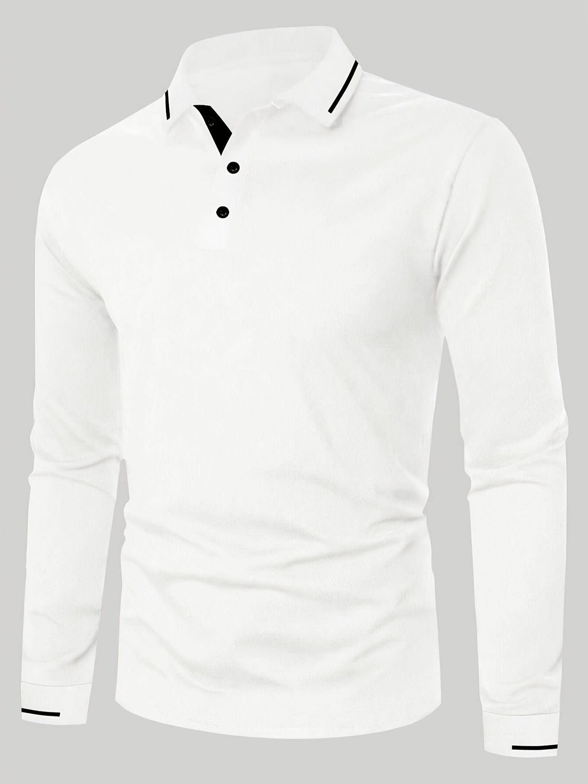 Hanson Contrast Placket Long Sleeve Polo