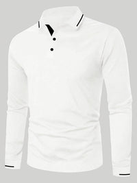 Hanson Contrast Placket Long Sleeve Polo