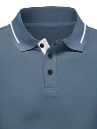 Hanson Contrast Placket Long Sleeve Polo