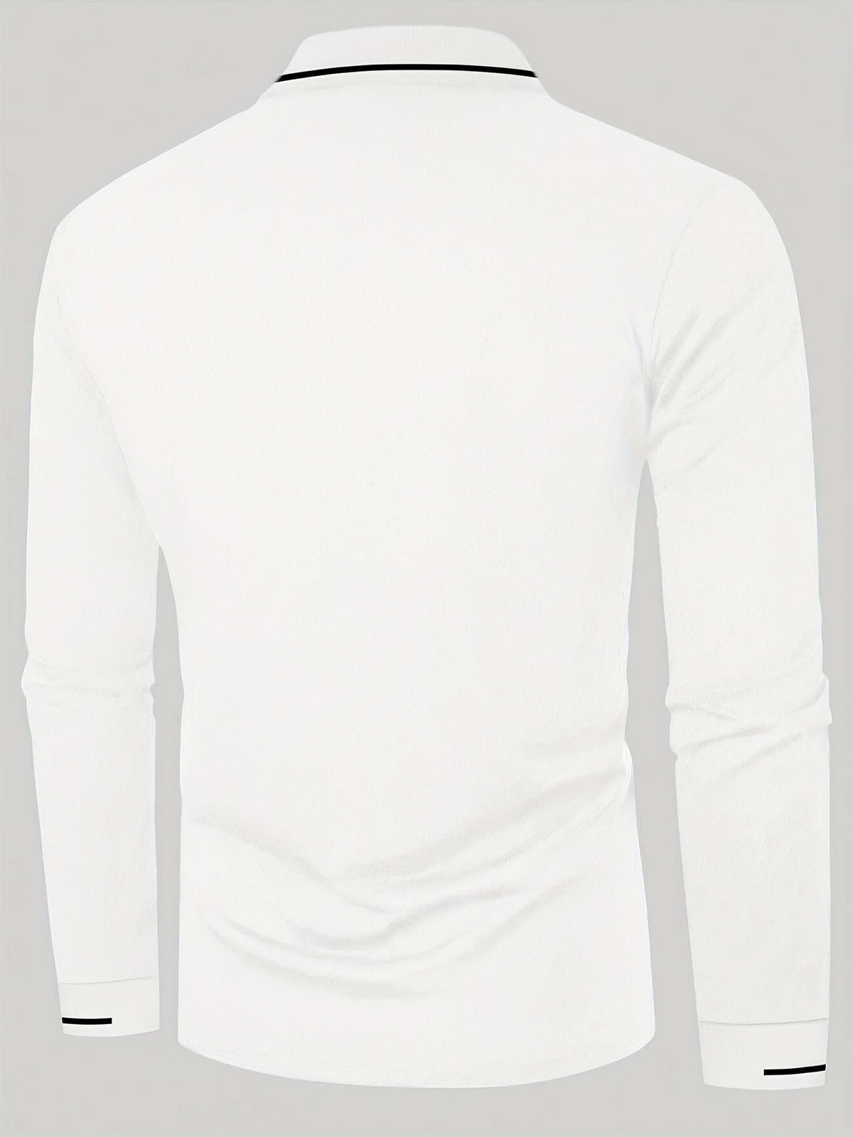 Hanson Contrast Placket Long Sleeve Polo