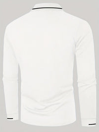 Hanson Contrast Placket Long Sleeve Polo