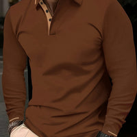 Hanson Contrast Placket Long Sleeve Polo