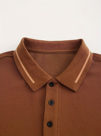 Hanson Contrast Placket Long Sleeve Polo