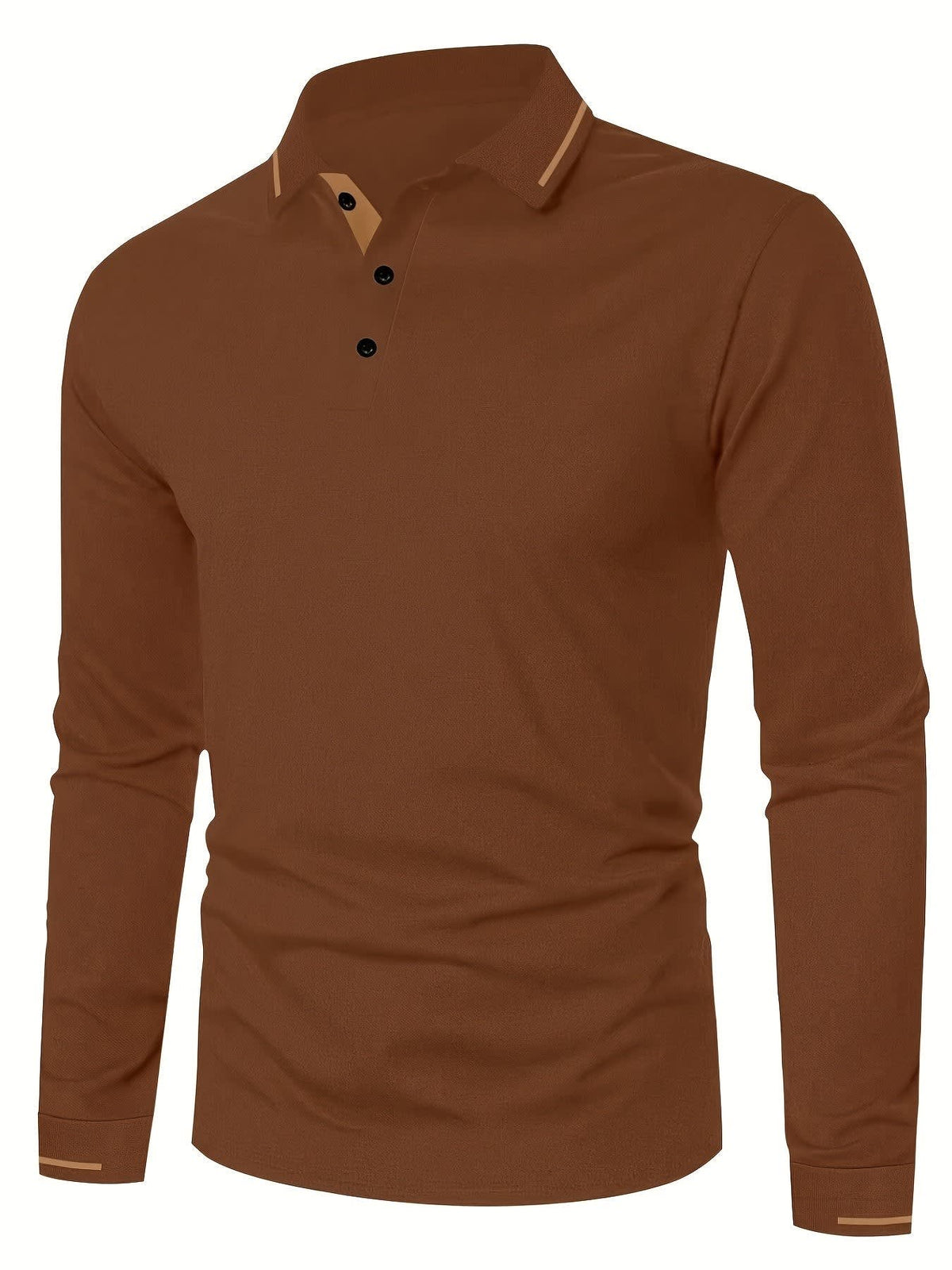 Hanson Contrast Placket Long Sleeve Polo