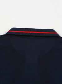 Hanson Contrast Placket Long Sleeve Polo