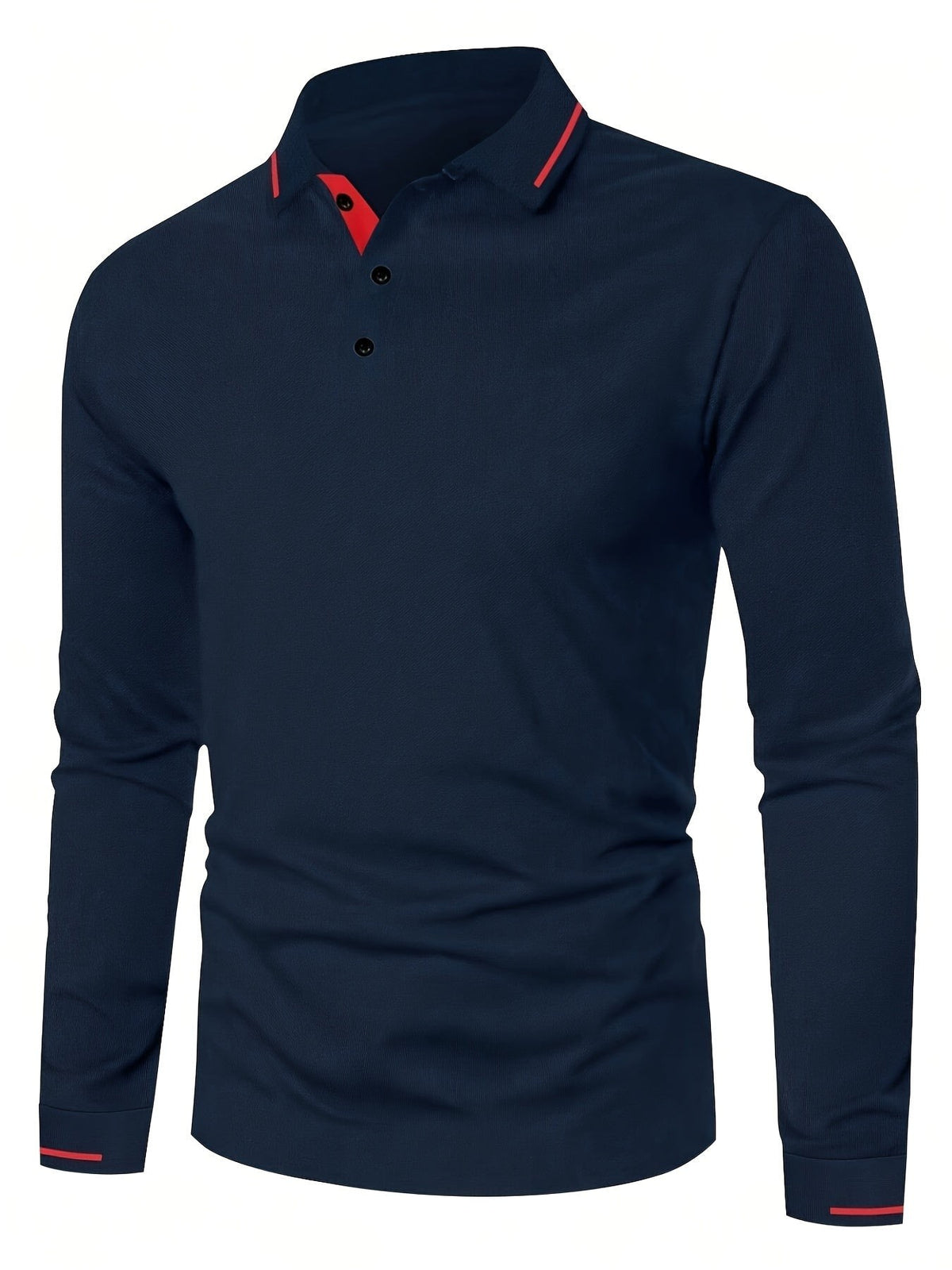 Hanson Contrast Placket Long Sleeve Polo