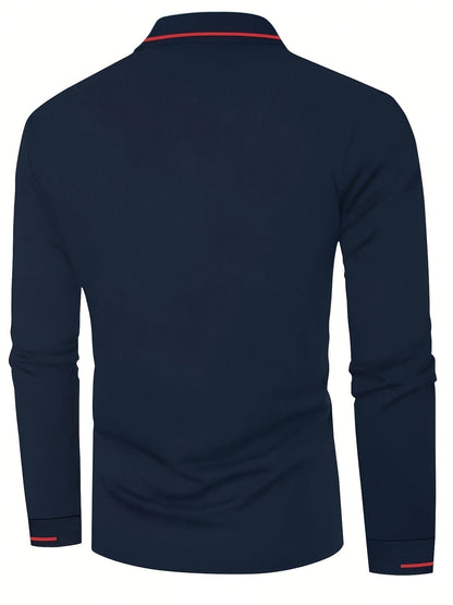 Hanson Contrast Placket Long Sleeve Polo_33