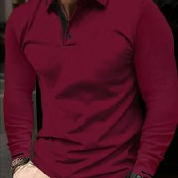 Hanson Contrast Placket Long Sleeve Polo